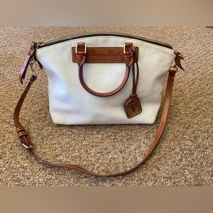 Dooney and Bourke Genuine Florentine Vacchetta Leather Purse Vintage White
